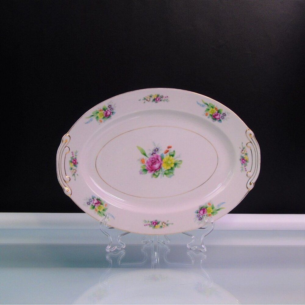 Occupied Japan Serving Platter Vintage Sone China WWII Japan Serving